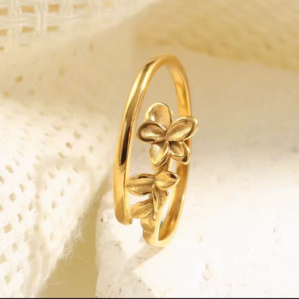 Gold Flower Opening Ring Cute Gold Jewelry
Adjustable Stainless Steel